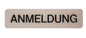 Türschild "ANMELDUNG", - 20 x 5 cm 