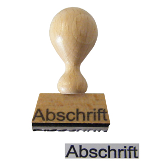 Holzstempel "Abschrift"