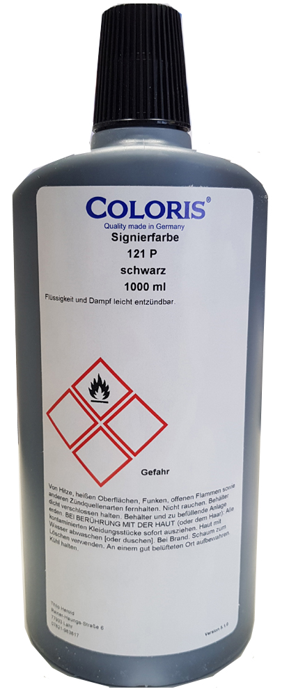 Signierstempelfarbe Coloris, 121 P, 1 Ltr., schwarz
