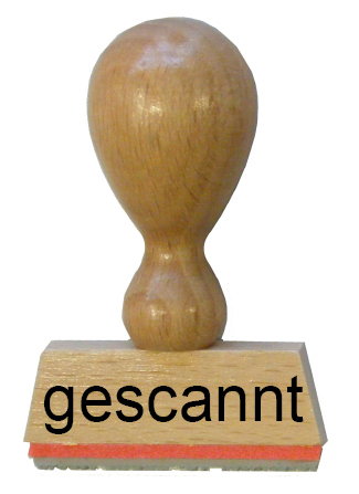 Holzstempel "gescannt"