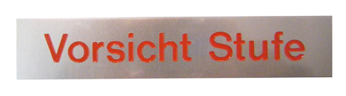 Türschild "Vorsicht Stufe", 18 x 3,5 cm